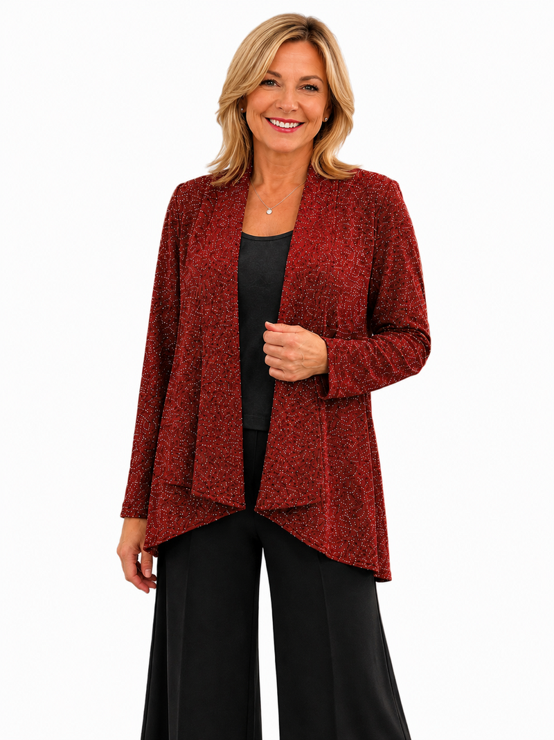 Sequin Detail Open Front Cardigan - 5096
