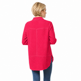 Lightweight Waffle Shirt Jacket in Raspberry - LW110-RS