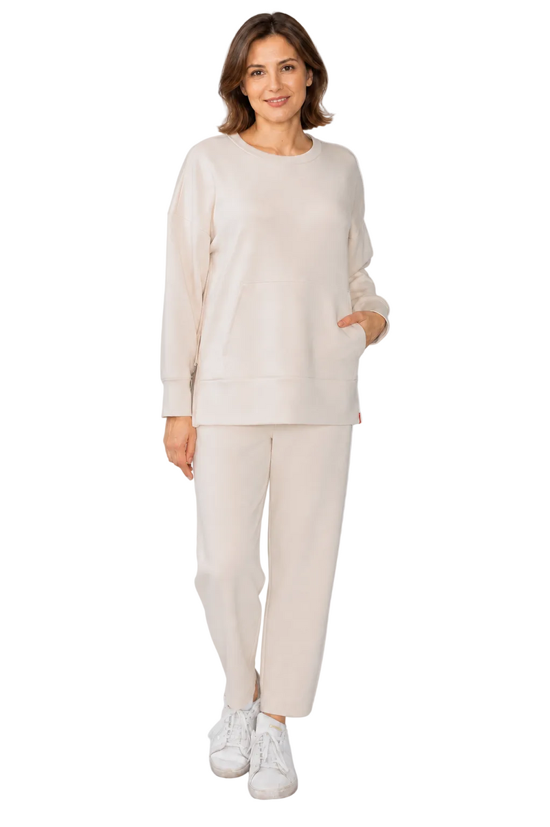 Soft Techno Knit Pullover in Cream -  C1175T