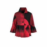 Artful Red & Black Graphic Jacket - 5003-RED