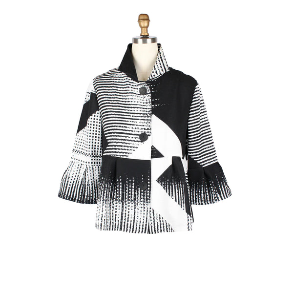Artful Black & White Graphic Jacket - 5003-WT