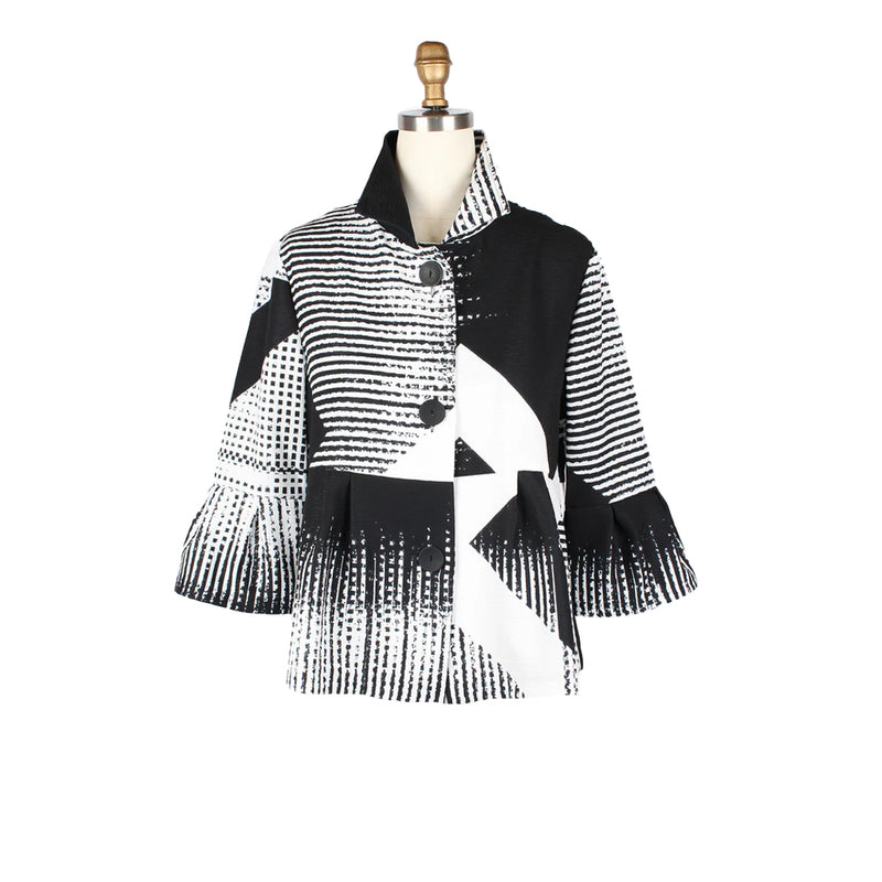 Artful Black & White Graphic Jacket - 5003-WT