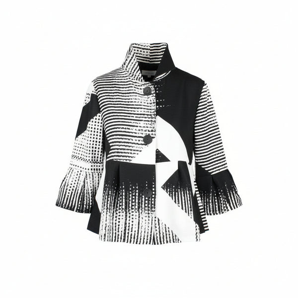 Artful Black & White Graphic Jacket - 5003-WT