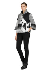 Artful Black & White Graphic Jacket - 5003-WT