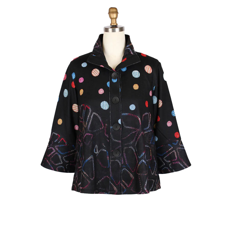 Playful Polka-Dot & Scribble Jacket in Multi - 5024
