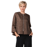 Textured Jacquard Knit Hi-Low Jacket in Red - C1170J-RD