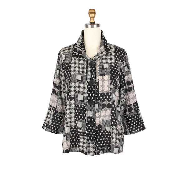 Playful Mix Pattern Button Front Jacket - 5028