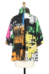 Lightweight Graffiti Print Swing Jacket - 5038