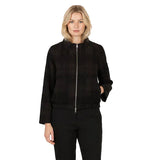 Textured Zip-Front Jacket in Black - 5046