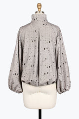 Laser Cut Drawstring Waist Jacket - 5048