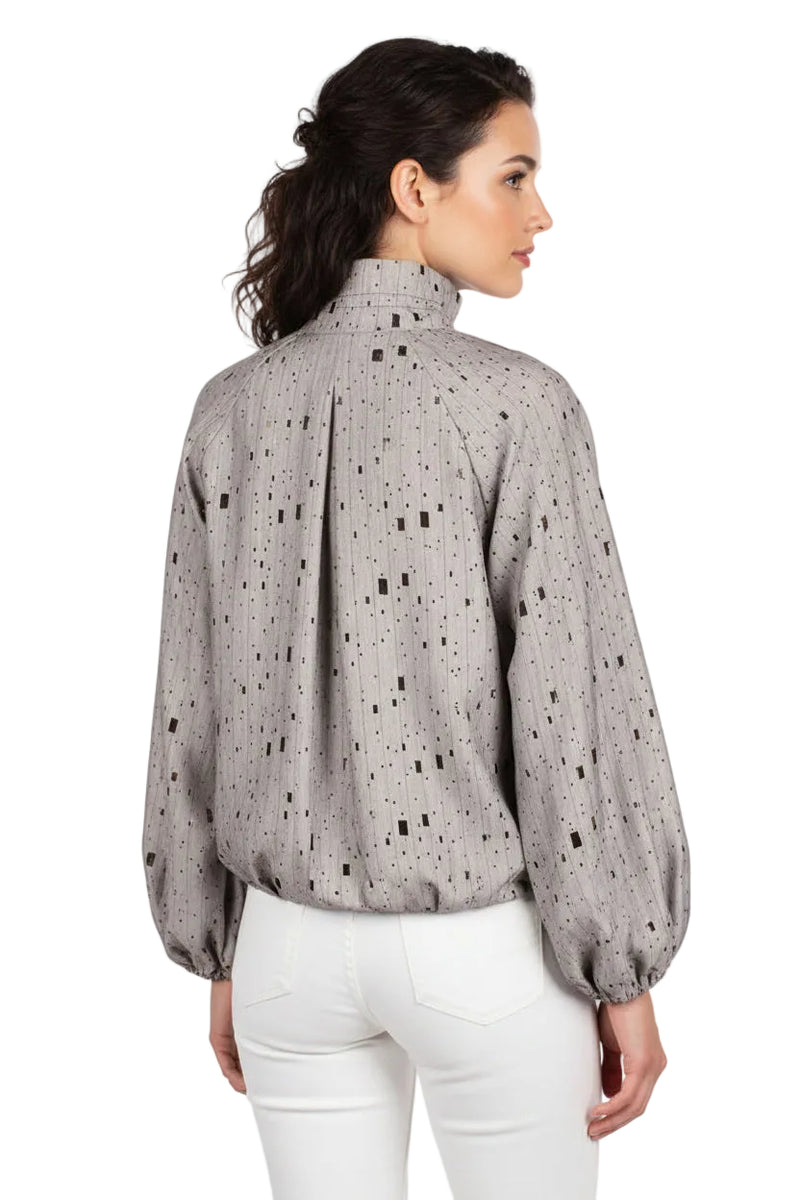 Artful Geometric Cut-Out Zip-Front Jacket - 5048