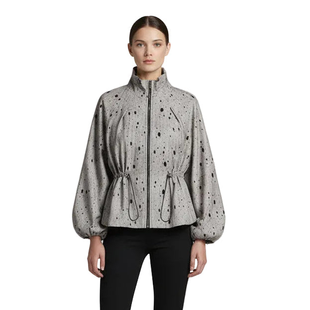 Artful Geometric Zip-Front Jacket - 5048