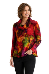 Floral Print Sweater Top in Multi - 50539