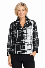 Abstract Geometric Jacket in Black & White - 5055