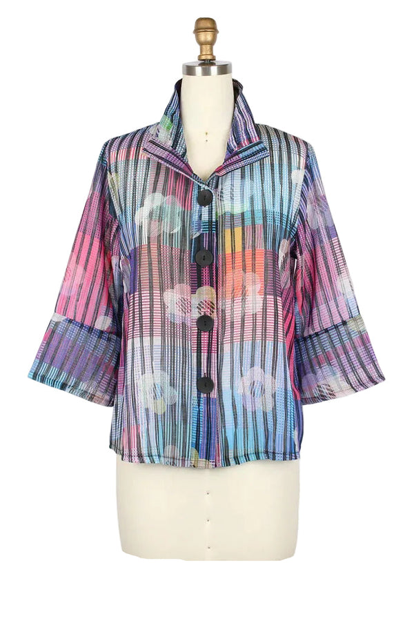 Lightweight Floral & Stripe Print Jacket - 5060