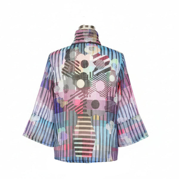 Floral & Stripe Print Gauze Jacket - 5060