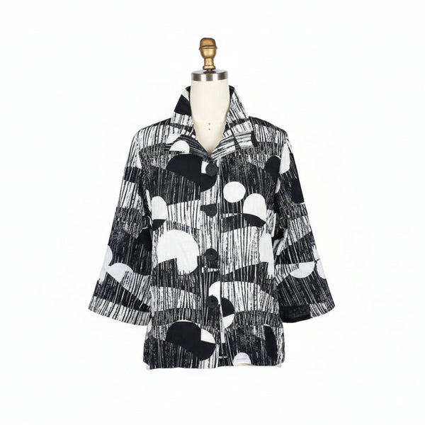 Abstract Art Print Jacket in Black/White - 5062