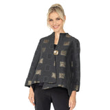 Square Metallic Jacquard Jacket in Gold - 5077J - Size XXL Only!