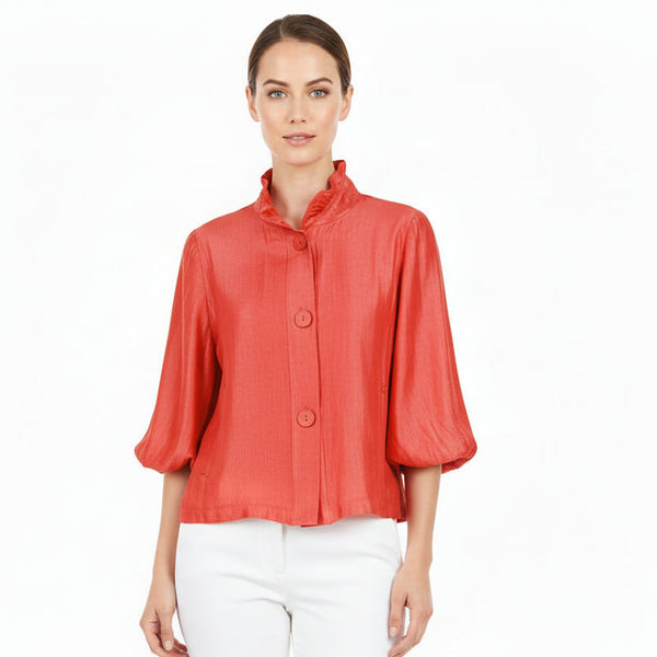 Subtle Shimmer Jacket in Coral Red - 5081-RD