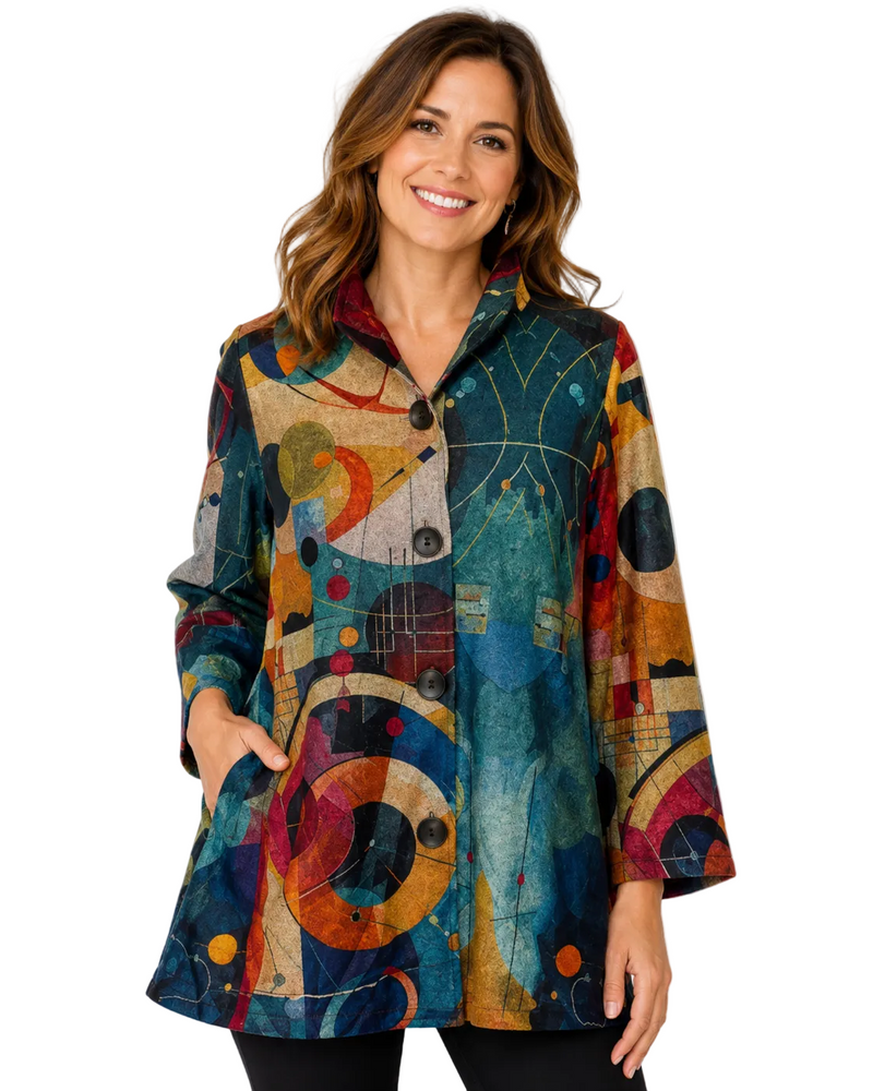 Kandinsky Inspired Jacket In Multi - 5094