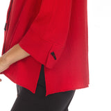 Patch Trim Shirt/Jacket in Red - 3649-RD