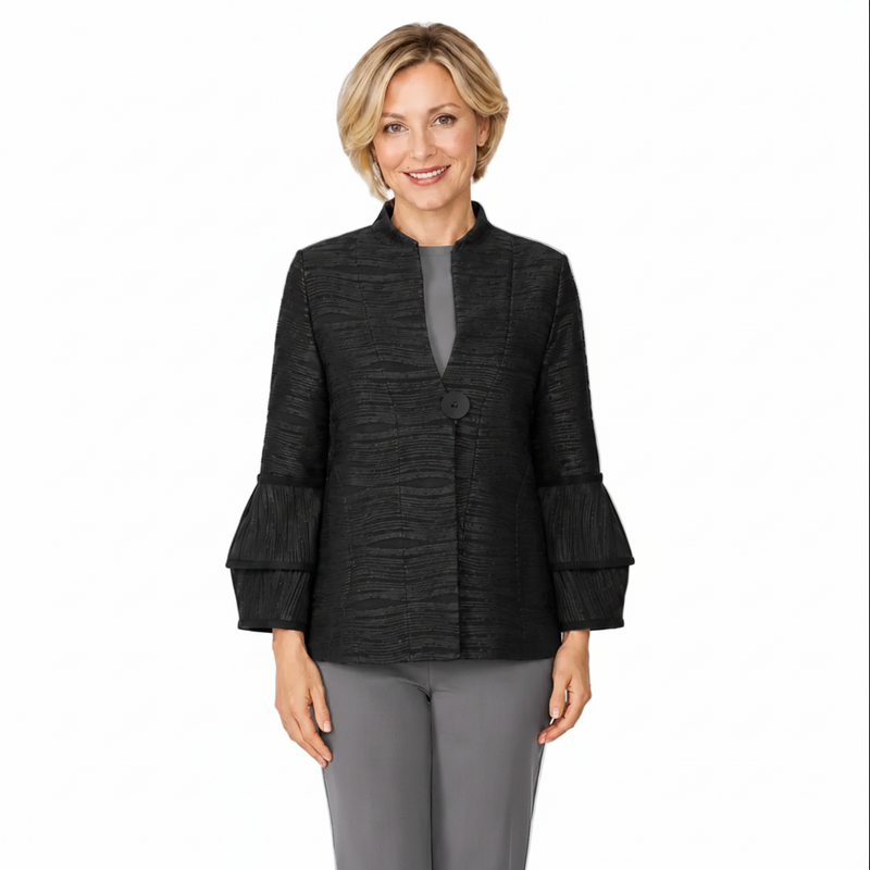 Textured One-Button Jacket - C1164J