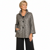 Embroidered Sequin Jacket in Silver - 5108