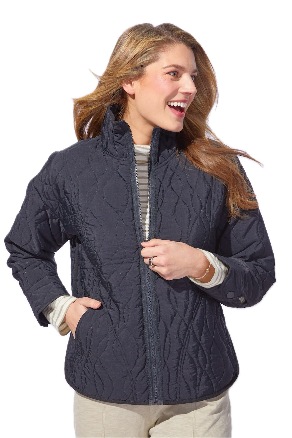 Quilted Zip-Front Jacket - 51089 - Size XL – Shop My Fair Lady