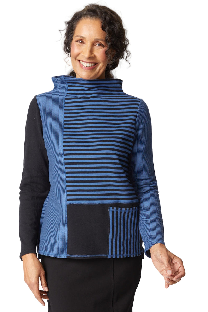Color Blocked Pullover - 51302 in Oxford - Front View