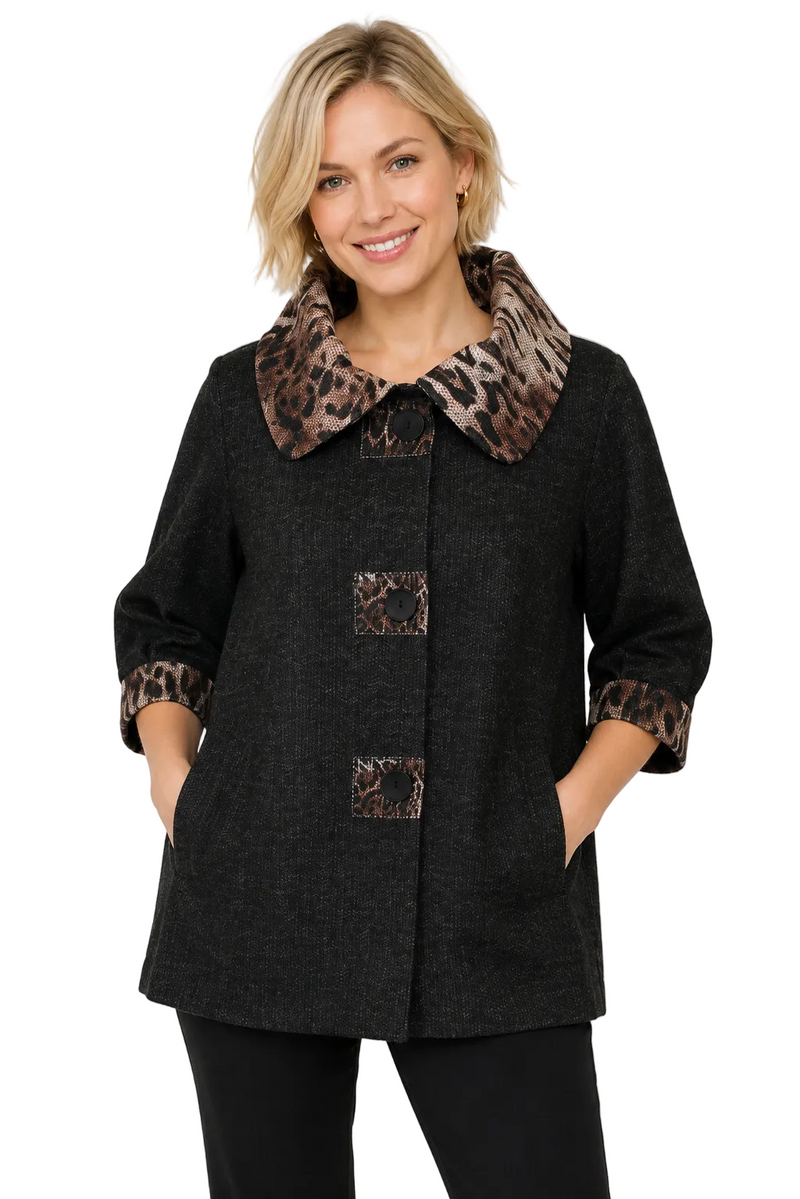 Heathered Sweater Knit Swing Coat - 5131