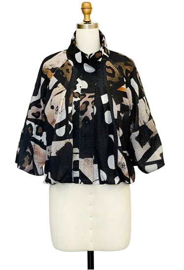 Mixed Animal Print & Polka-Dot Short Jacket - 5178
