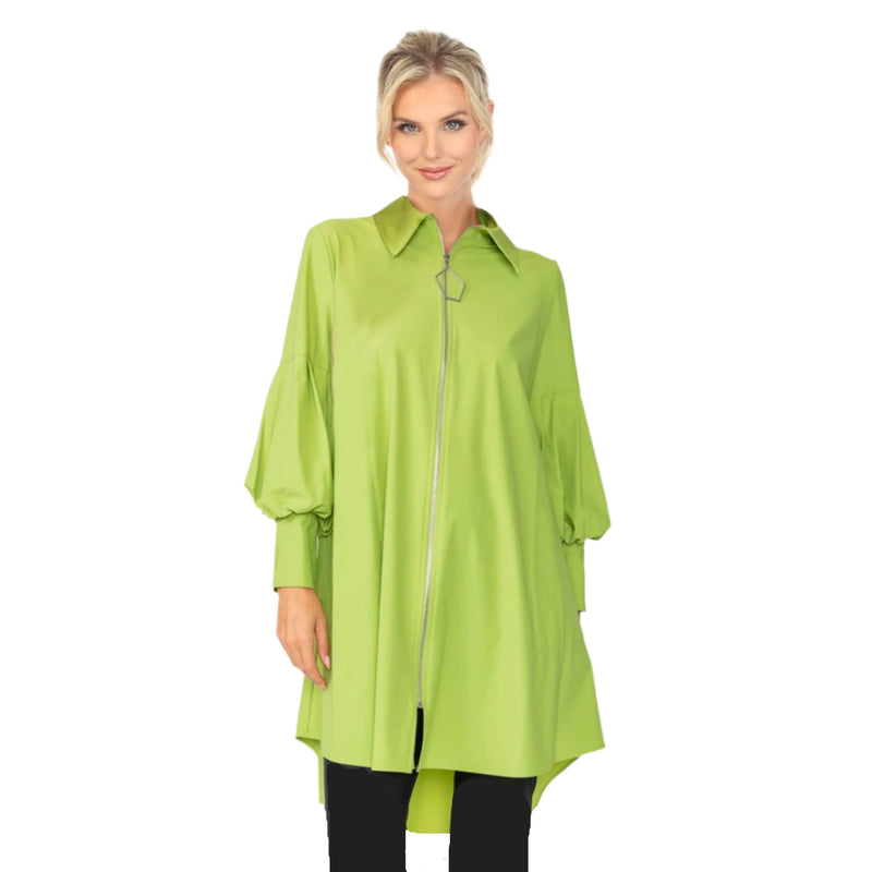 High-Low Collared Jacket in Lime - 5672J-LM