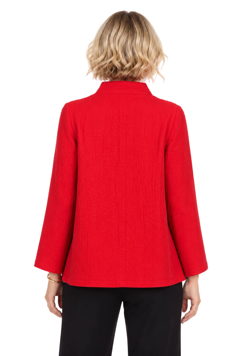 Textured Jacquard Jacket in Red - 4093-RD