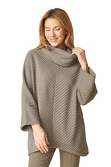 Habitat Pleated Fleece Chevron Pleat Top - MUSHROOM - image 1