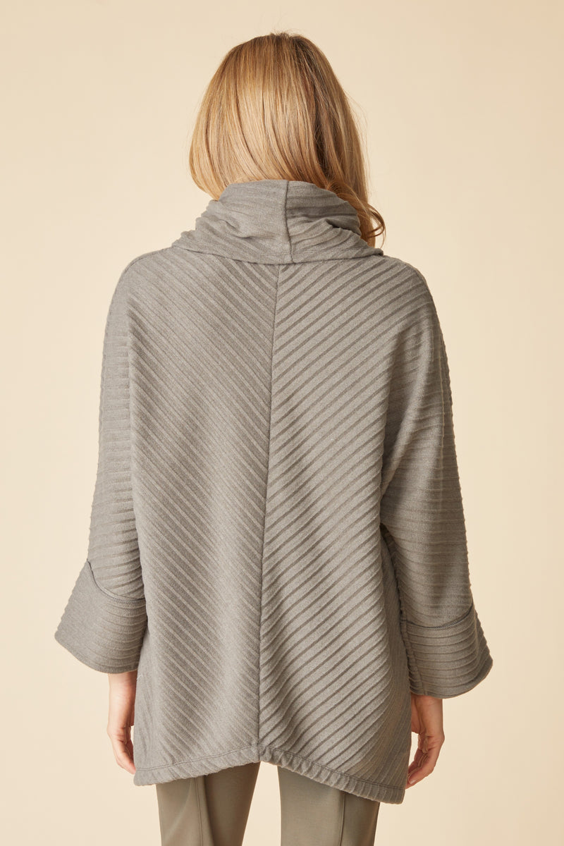 Habitat Pleated Fleece Chevron Pleat Top - MUSHROOM - image 3