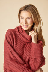 Habitat Pleated Fleece Chevron Pleat Top - RUBY - image 2