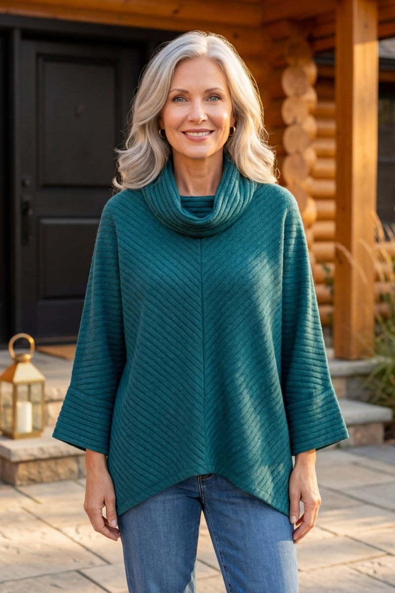 Pleated Fleece Chevron Pleat Top - 52355