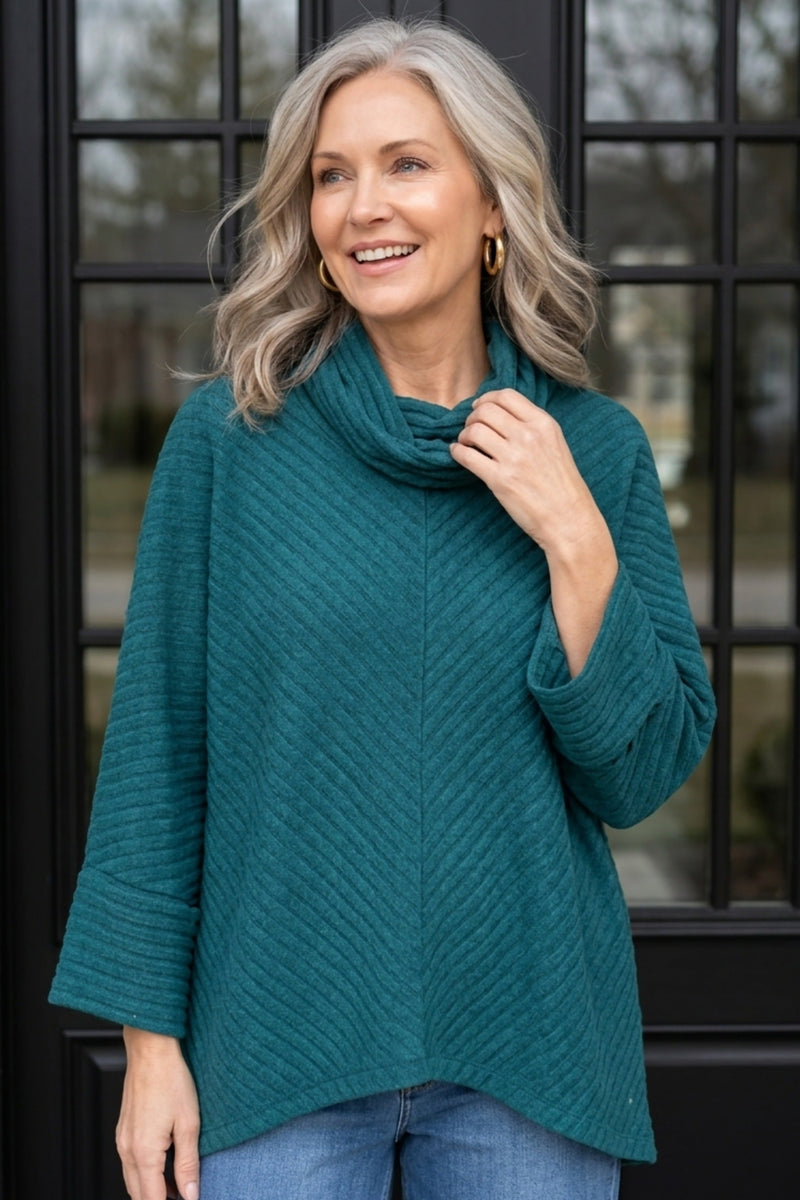 Pleated Fleece Chevron Pleat Top - 52355
