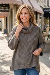 Pleated Fleece Chevron Pleat Top - 52355
