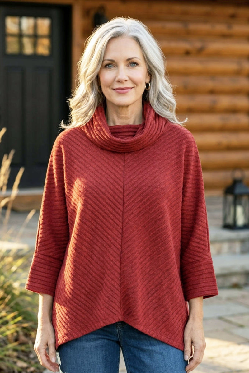 Pleated Fleece Chevron Pleat Top - 52355