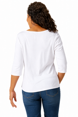 Soft Cotton Rib Tee in White - 16450-WHT - Size XL Only!