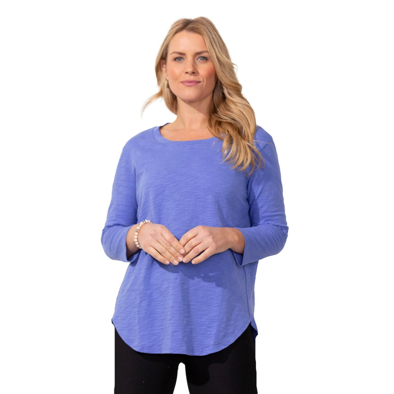 Escape by Habitat High-Low 3/4 Sleeve Top in Baja Blue - 10004-BJ - Sizes S & XL Only!