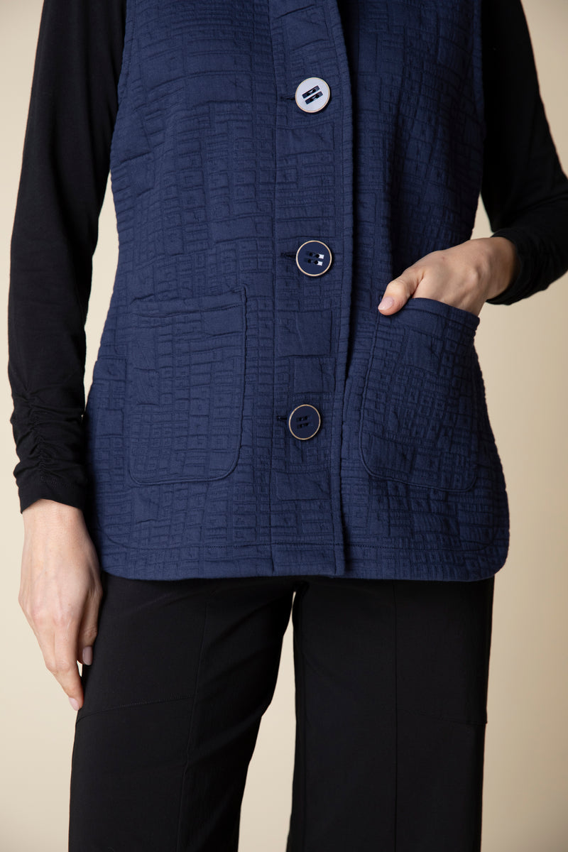 Habitat Orchard Stroll Quilted Vest in Navy - 53314 - Size L