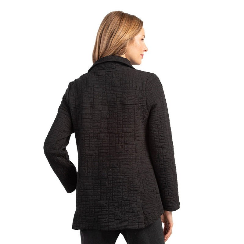 Habitat Quilted Button Front Jacket in Black - 53324-BK