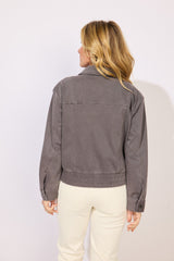 Comfort Knit Denim Boundless Zip Jacket — pearl