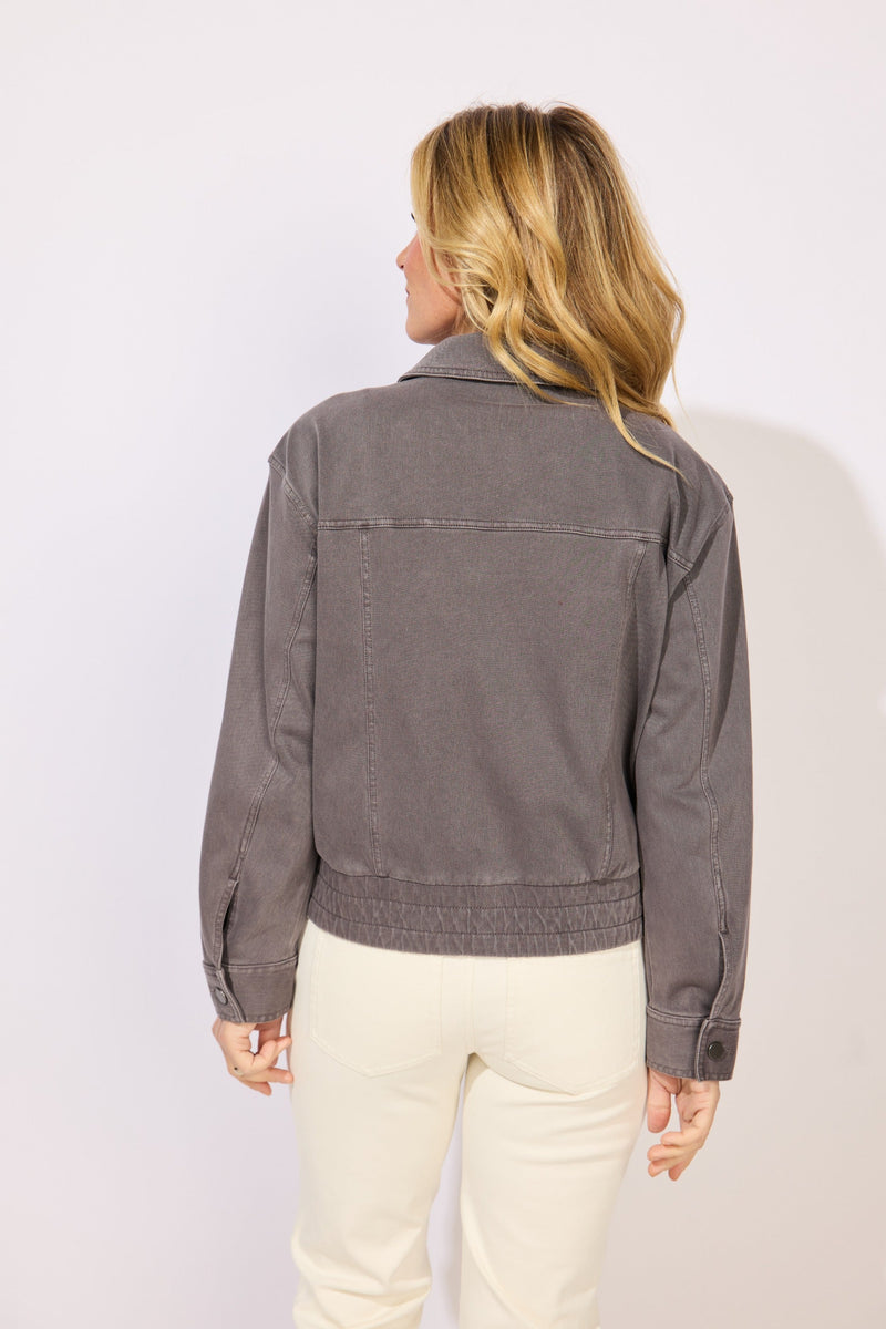 Comfort Knit Denim Boundless Zip Jacket — pearl