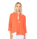 Textured Asymmetric Jacket in Orange - 4507J-COR - Size M Only!