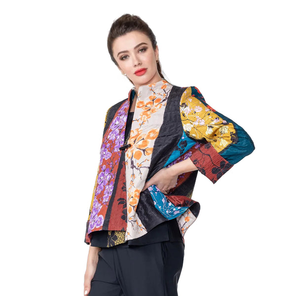 Mixed-Print One-Button Jacket - 5450J