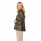 Textured Jacquard Jacket in Chocolate - 5518J - Size M Only!