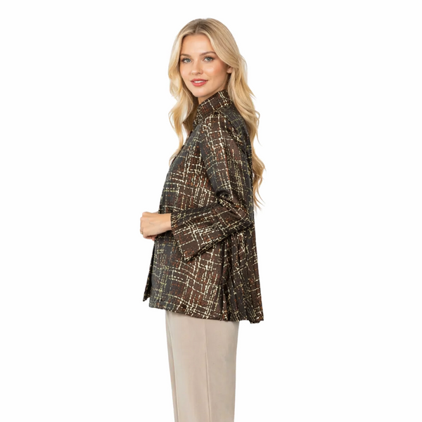 Textured Jacquard Jacket in Chocolate - 5518J - Size M Only!